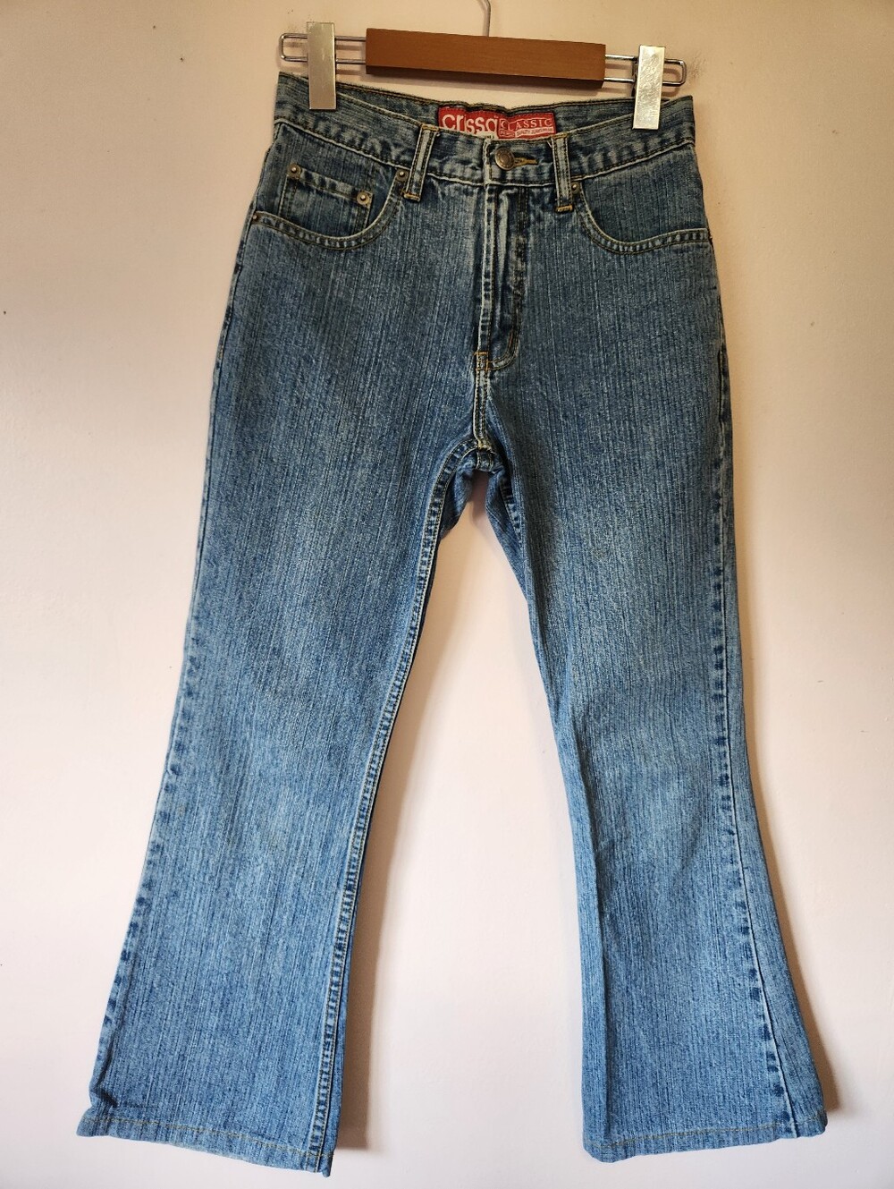 Crissa Classic Y2K Vertical Fade Rigid  Bootcut Flare Denim Size 26 Western